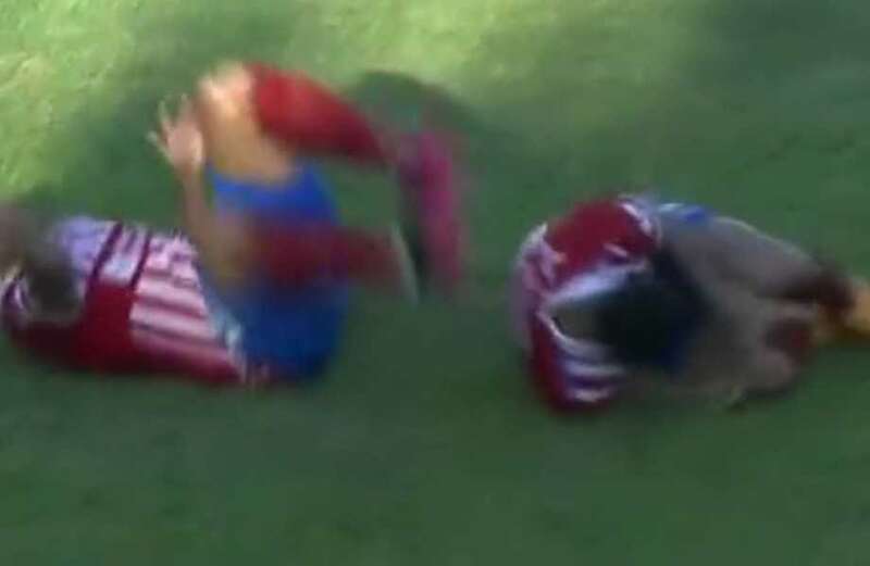 Watch footballers lunge leave TWO rivals in agony as fans demand 'life sentence’