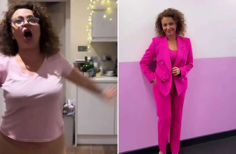 Nadia Sawalha flashes her Spanx as she reveals her real off-camera appearance