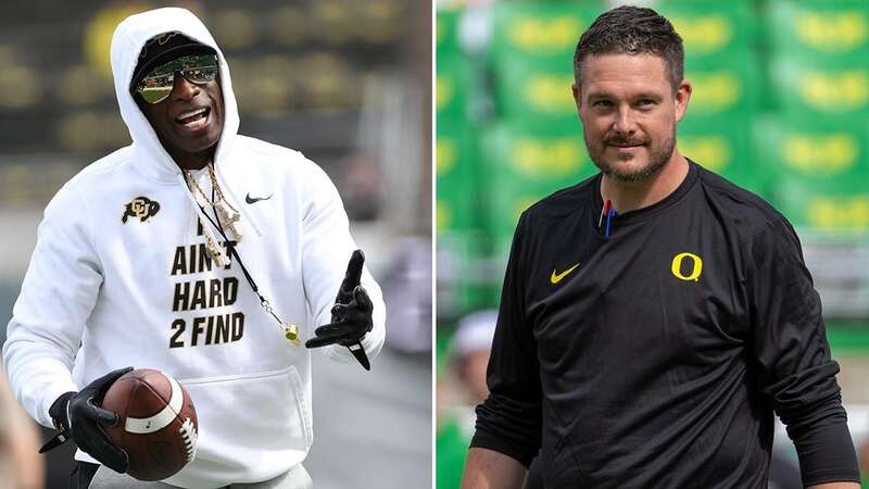 Colorado Buffaloes head coach Deion Sanders has hit back at rival Lanning for his fiery pre-game speech (Image: Getty)