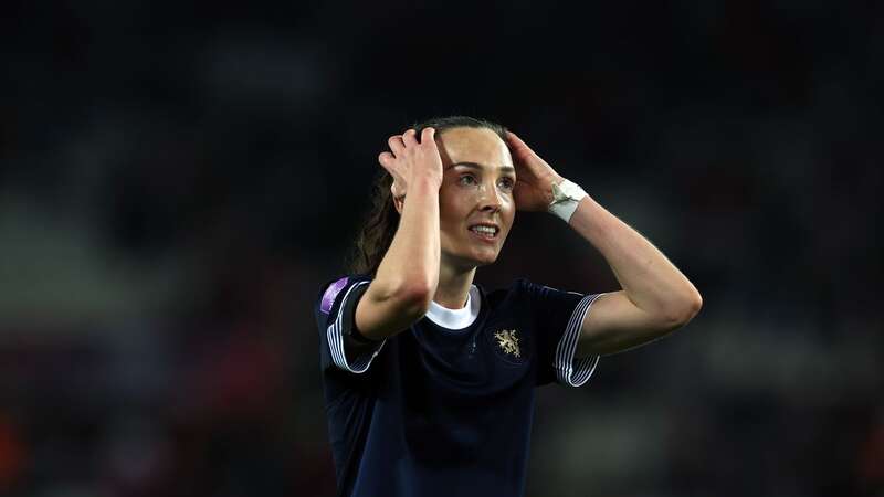 Caroline Weir of Scotland receives medical treatment during the match between Scotland and Belgium (Image: Photo by Ian MacNicol/Getty Images)