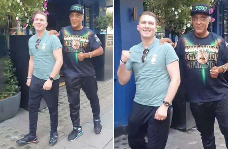 Boxers Nick Blackwell and Michael Watson share inspirational clip together