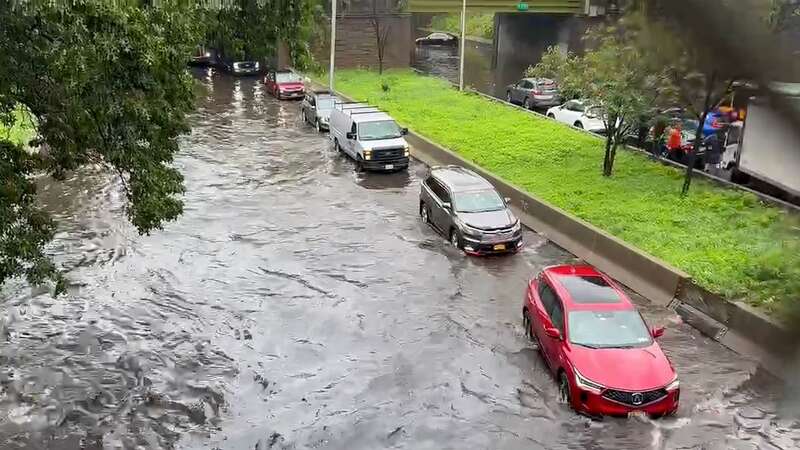 The deluge shut down swaths of the subway system and flooded some streets and highways (Image: AP)