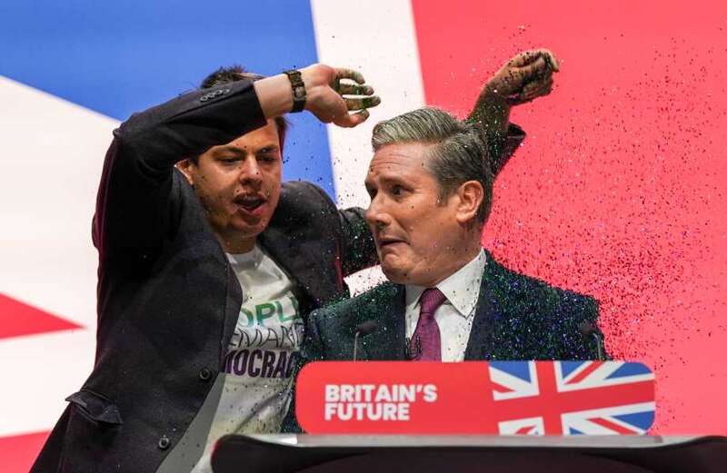 Eco-zealot who dumped glitter on Sir Keir Starmer is a globe-trotting rich kid