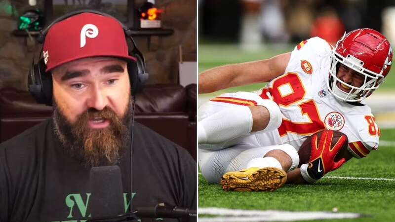 Travis Kelce suffered a low-ankle sprain on Sunday and he believes the artificial turf at US Bank Stadium played a role. (Image: Kevin Sabitus/Getty Images)