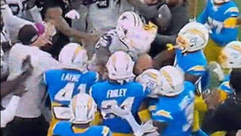 Austin Ekeler was punched before Monday Night Football started (Image: ESPN on ABC)