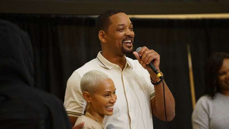 Will turned up to support Jada at the talk (Image: John Cassini/Pratt Library / MEGA)