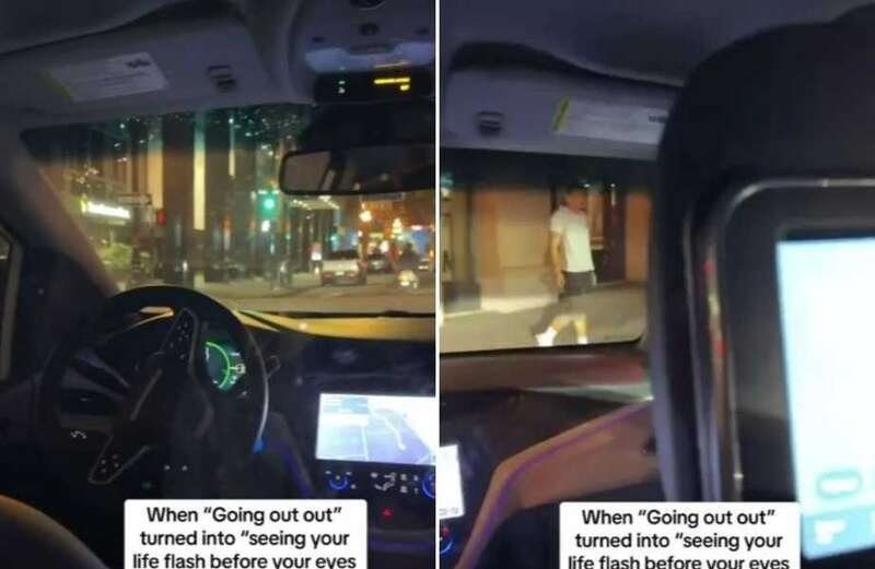 Terrifying moment driverless ‘robot taxi’ swerves towards pedestrians