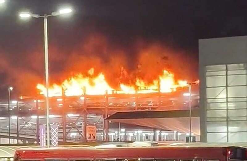 Man arrested by detectives probing devastating fire at Luton Airport car park