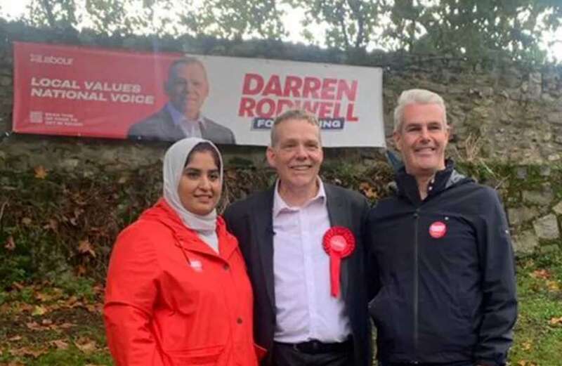 Fury as Labour candidate appears to use gravestones to hang campaign banner