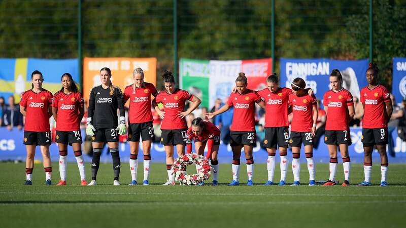 Katie Zelem lays a wreath in memory of Sir Bobby Charlton before the match (Image: Photo by Ben Roberts - Danehouse/Getty Images)