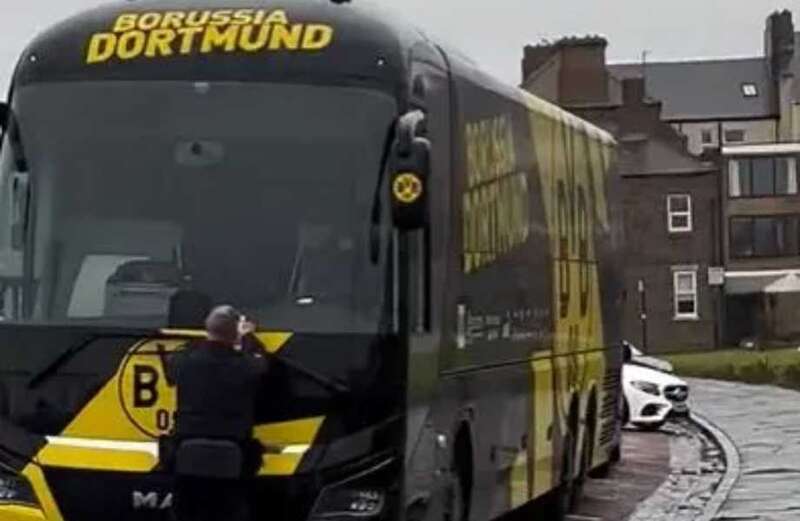 Arrests were made as Dortmund and Newcastle fans came to blows before the game