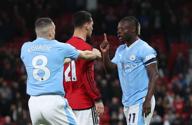 Two Man Utd stars lost their heads in the closing stages of their thrashing vs City