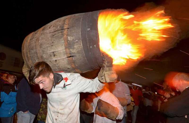 The Ottery Tar Barrel is an ancient display in Devon