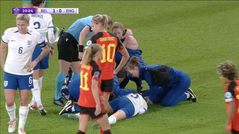 Alex Greenwood given oxygen and stretchered off after sickening head injury