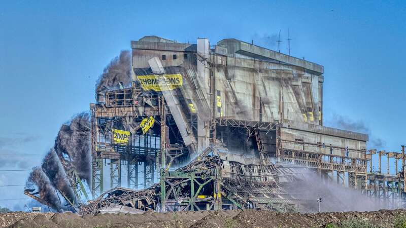 Watch as 105,000 tonnes of steel comes down in under 30 seconds