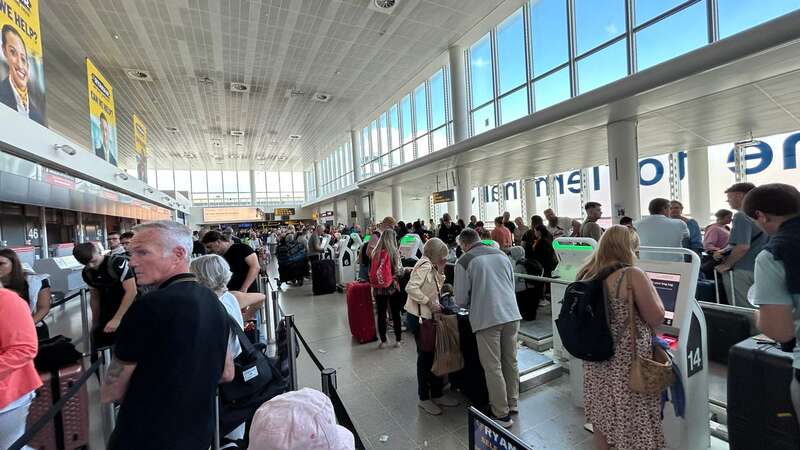 The check-in area at Manchester Airport was utterly chaotic, said Amy (Image: LancsLive)