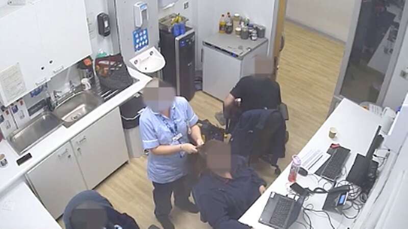 Jaw-dropping moment NHS nurses braid each other