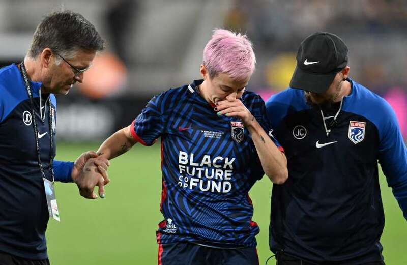 Rapinoe made light of the horror injury after leaving the pitch in the opening stages of her last-ever match