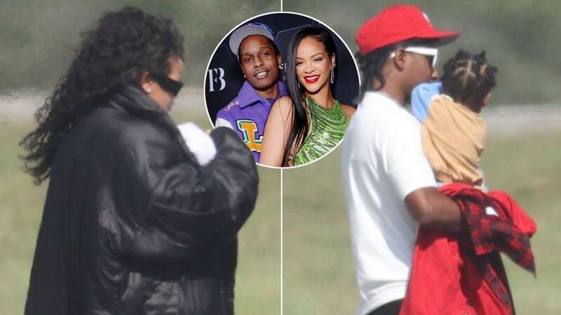 RIhanna looked cosy as she cradled her baby