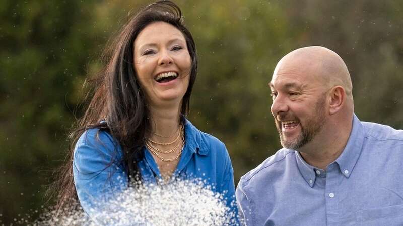 Ceri Ann Roscoe-Roberts and husband Paul on the golf course (Image: Anthony Devlin)