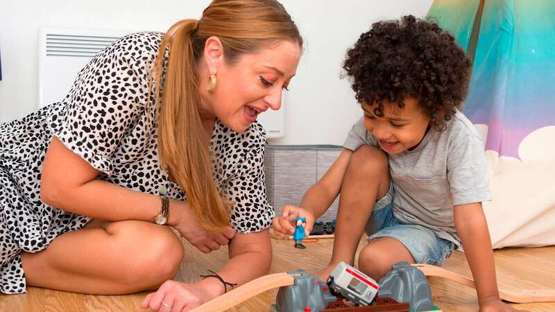 Carly Newman, 35, and her son Ezra, three, playing at their home in New Cross, South London. (Image: ©2021 Steve Bainbridge)