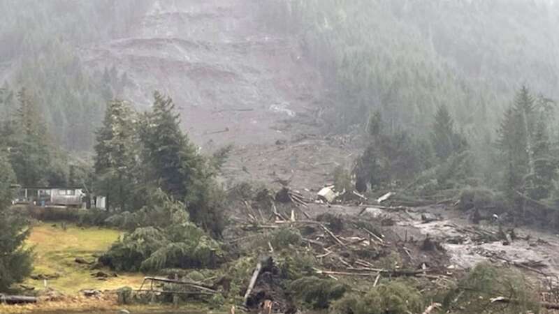 The rain, coupled with fast winds of 61 to 87 mph were likely the perfect conditions for a landslide of this scale (Image: AP)