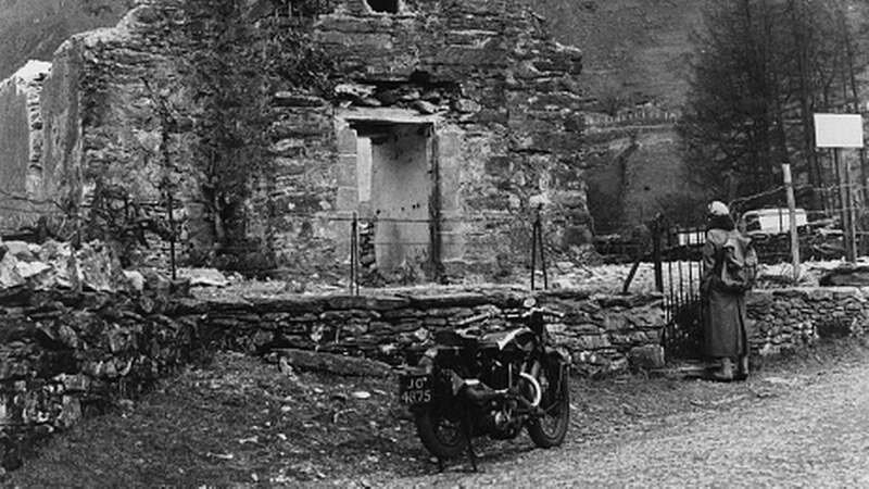 The old church at Mardale in Cumberland, already partially demolished, is apart of the ghostly remains of the village that can sometimes be seen when water levels are low (Image: Getty Images)