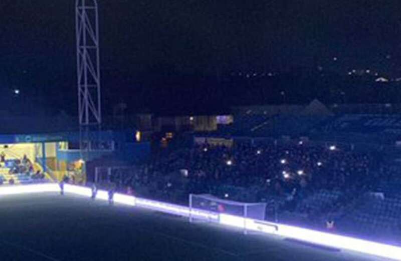 Play resumed after 16 minutes of darkness inside Priestfield