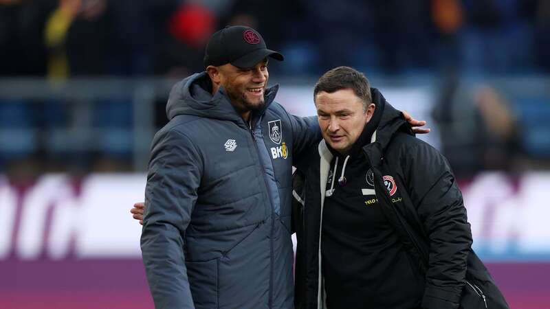 Burnley boss Vincent Kompany and Sheffield United manager Paul Heckingbottom (Image: Nathan Stirk/Getty Images)