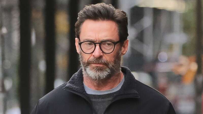 Hugh Jackman cut a happy figure