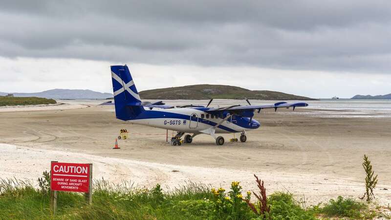 The airport is the only one in the world which uses a tidal beach as a runway (Image: Getty Images)