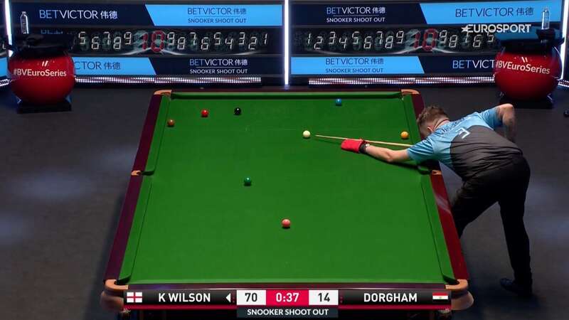 Kyren Wilson explained his stunt during the Snooker Shoot-Out on Friday (Image: Eurosport)