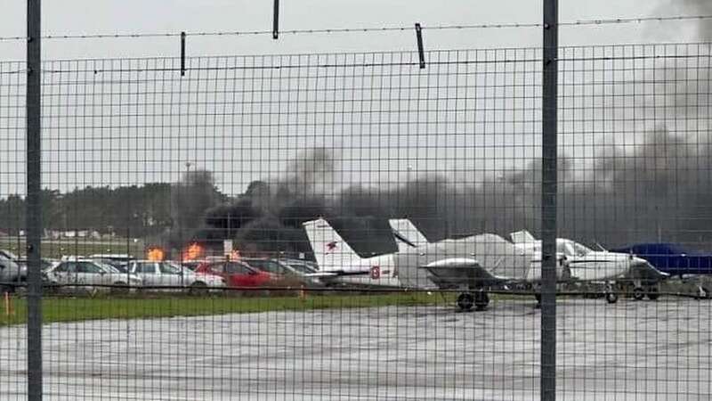 Bristol Airport fire sees blaze rip through car park damaging 11 vehicles