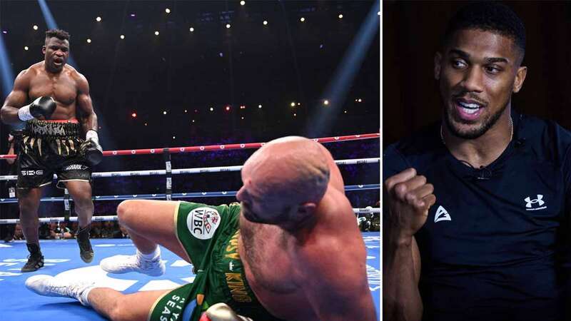 Anthony Joshua shares instant reaction to Francis Ngannou dropping Tyson Fury