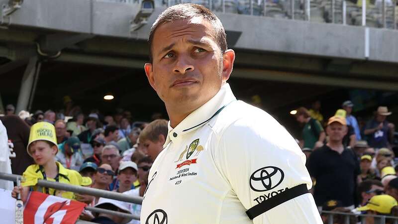 Usman Khawaja wore a black arm band during Australia