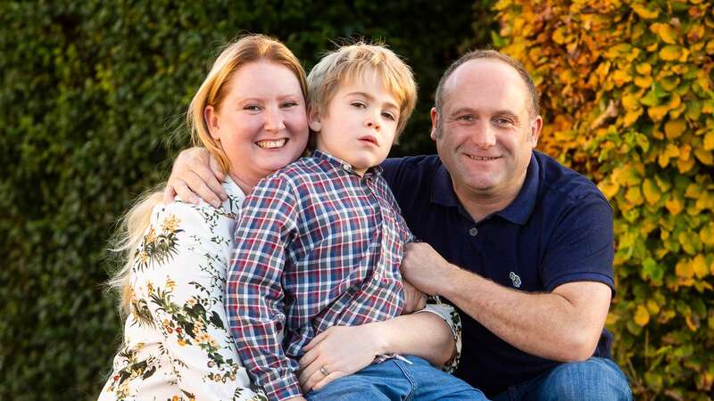 Harley Bond with his parents Wanye Bond and Emma Siddal (Image: CATERS NEWS AGENCY)