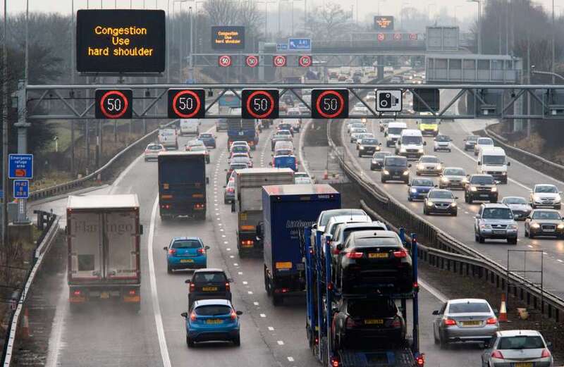 You should never drive on the hard shoulder, unless directed to by road signs or police