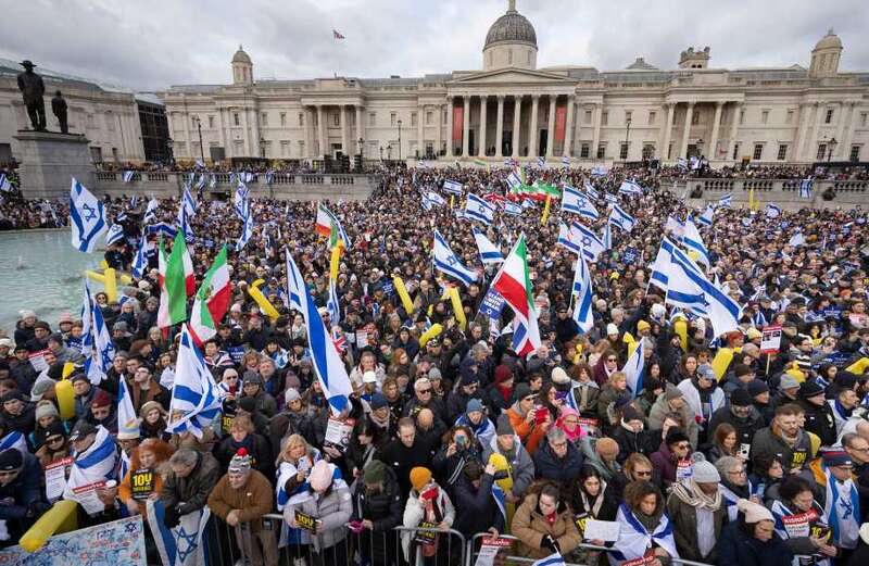 The event in the capital coincided with a 24-hour rally being held in the Israeli city of Tel Aviv