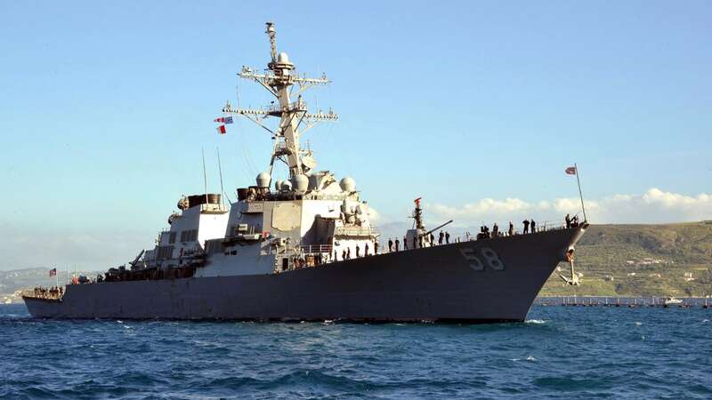 A US fighter jet shot down an anti-ship cruise missile fired toward the American destroyer USS Laboon (Image: US NAVY/AFP via Getty Images)