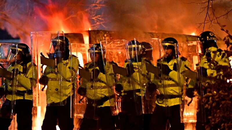 Police were attacked and a riot van set on fire (Image: Liverpool Echo)