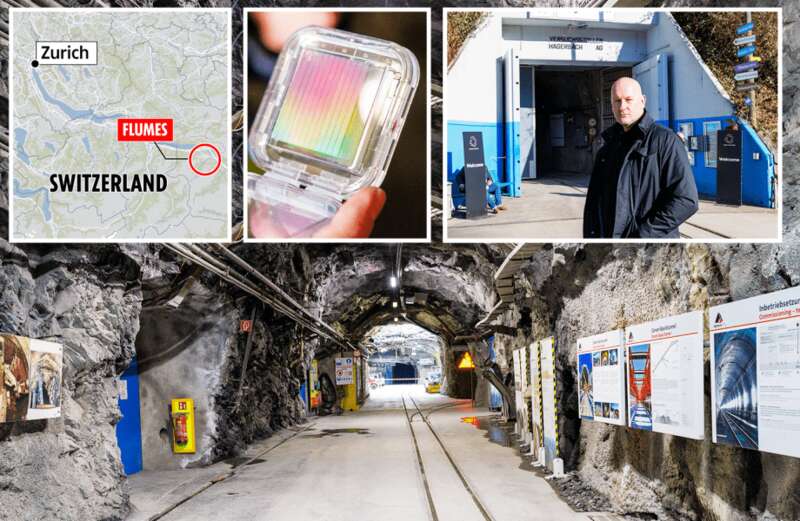 The massive bunker has 5.5km of underground tunnels, caverns and laboratories - and even its own miniature railway