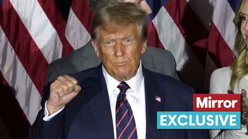 Former US President Donald Trump gestures during an Election Night Party in Nashua, New Hampshire (Image: No credit)