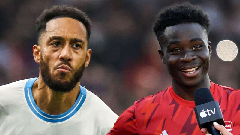 Bukayo Saka has previously shed light on what it was like to share a dressing room with Pierre-Emerick Aubameyang (Image: TNT Sports)