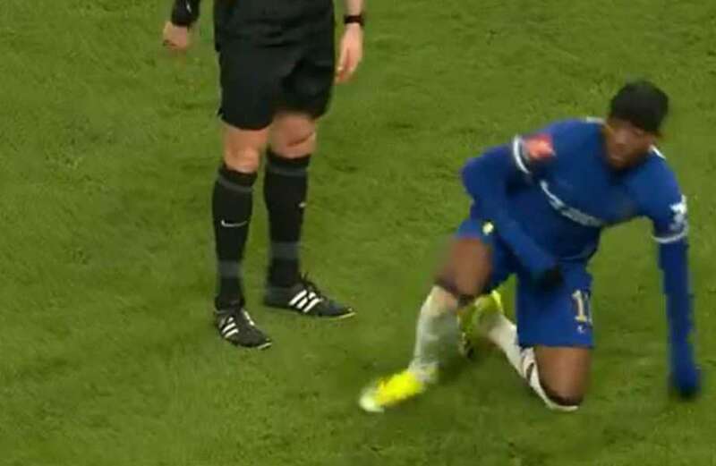 Fans feared the worst when Noni Madueke went down clutching his left foot