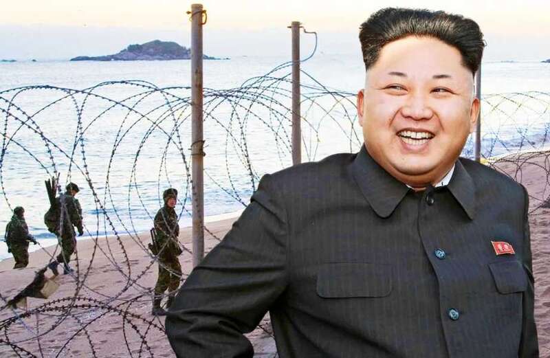 Sunbathers may be put off by barbed wire on the beaches intended to deter invasion by bitter enemy South Korea