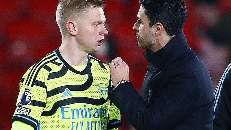 Oleksandr Zinchenko appeared frustrated over something come full-time against Nottingham Forest (Image: Matt West/REX/Shutterstock)