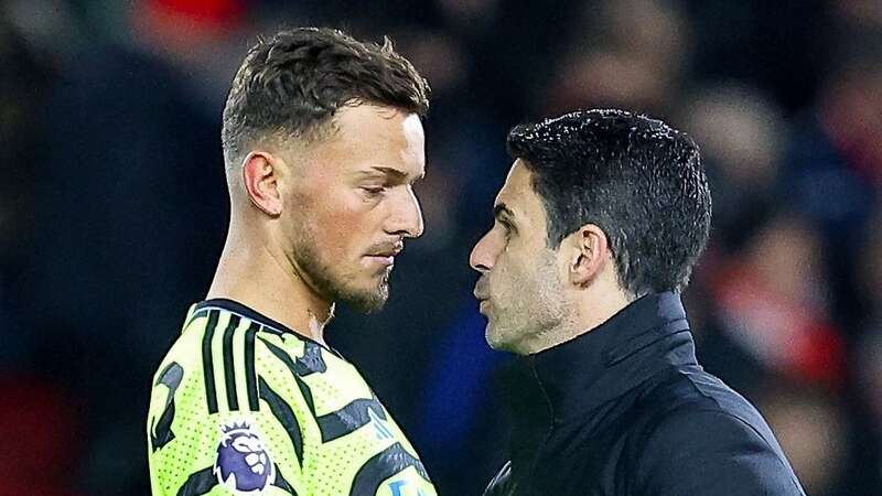 Mikel Arteta stepped in when Ben White was seen arguing with Oleksandr Zinchenko (Image: ProSports/REX/Shutterstock)