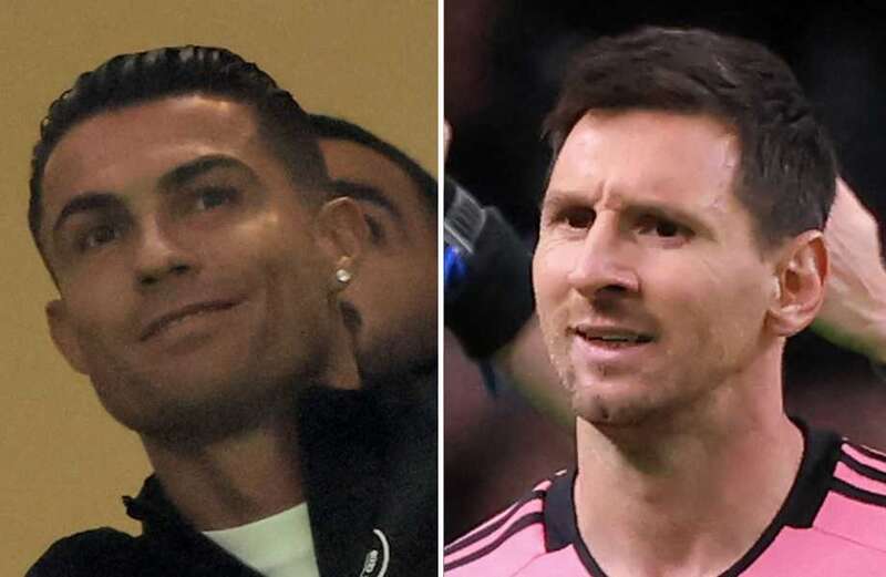 Ronaldo played no part while Messi suffered the indignity of coming on with his side 6-0 down