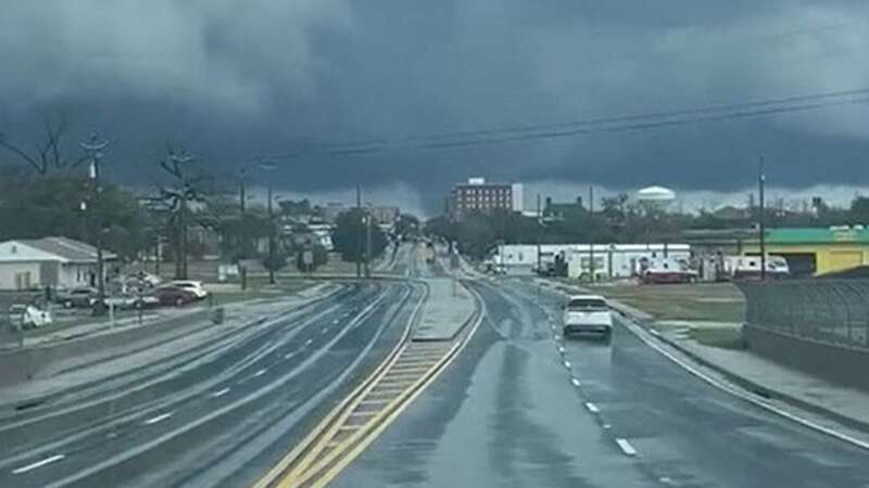 The video shows a tornado touching down in Valdosta, Georgia (Image: Fox35)