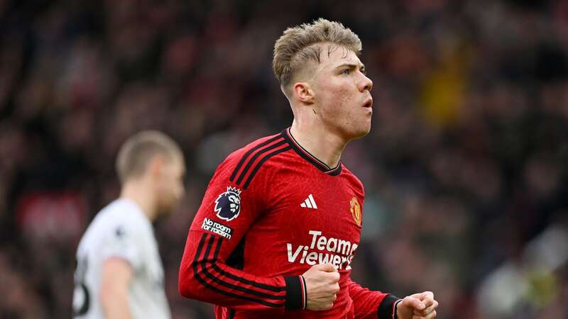 Rasmus Hojlund celebrates for Man United (Image: Getty Images)